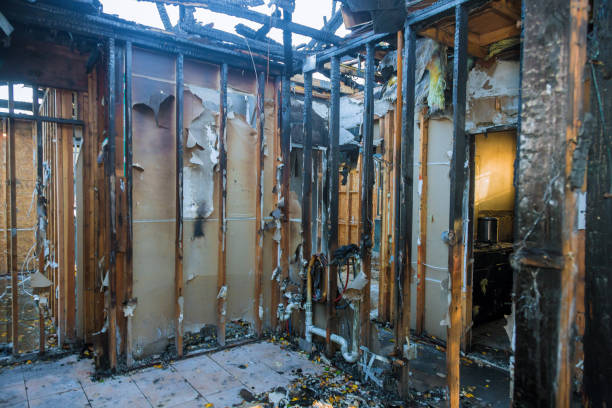 Professional Fire Damage Removal technician working in Bay City, WI